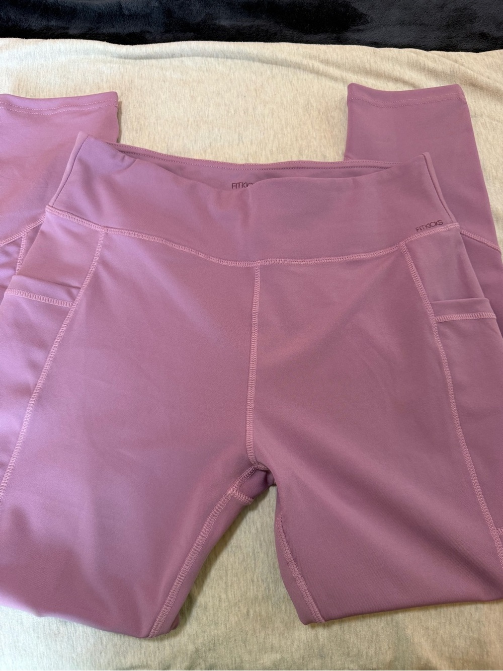 Women’s Mauve High-Waist Active Leggings with Side Pockets